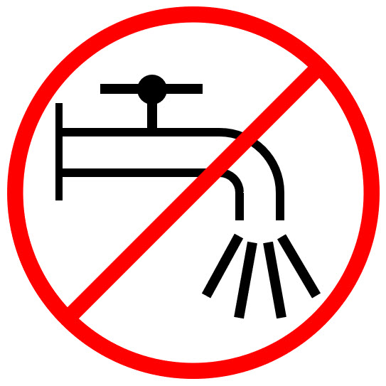 non watertap symbol